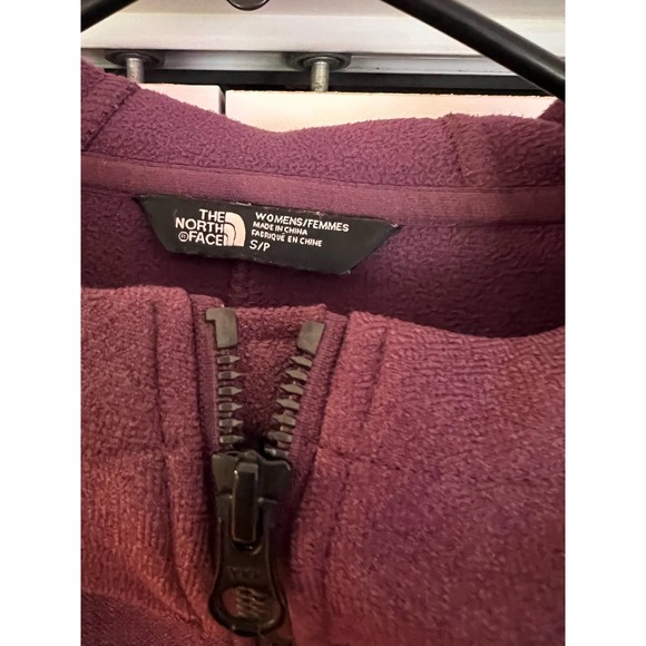 The North Face Burgundy Fleece Jacket Long Women's Hooded Full Zip Small - Picture 7 of 10